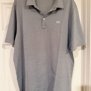 Travis Mathew Men's Light Gray Polo with Subtle Logo